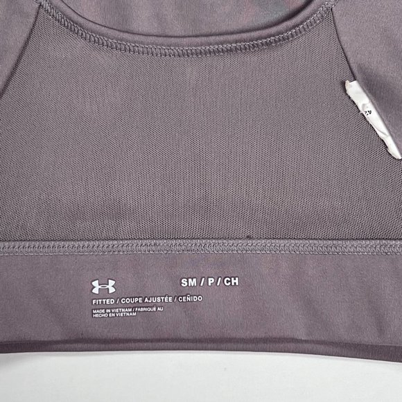 Under Armour Sports Bra Size Small Light Purple Strappy Sides Mesh Back - Picture 2 of 10